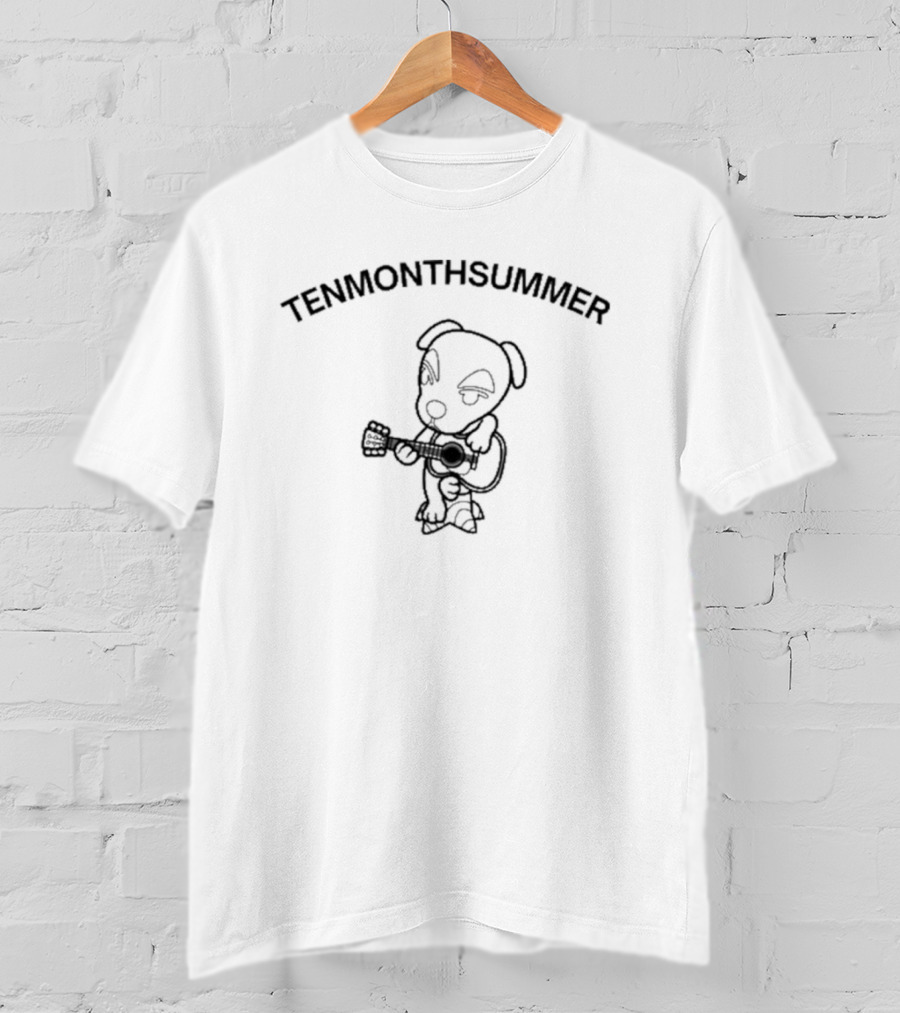 Tenmonthsummer Animated Dog Playing Guitar T-Shirt