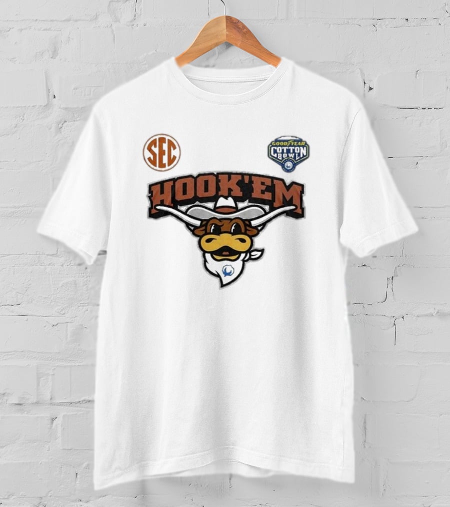 SEC Hook 'Em Texas Longhorns Goodyear Cotton Bowl 2025 T-Shirt
