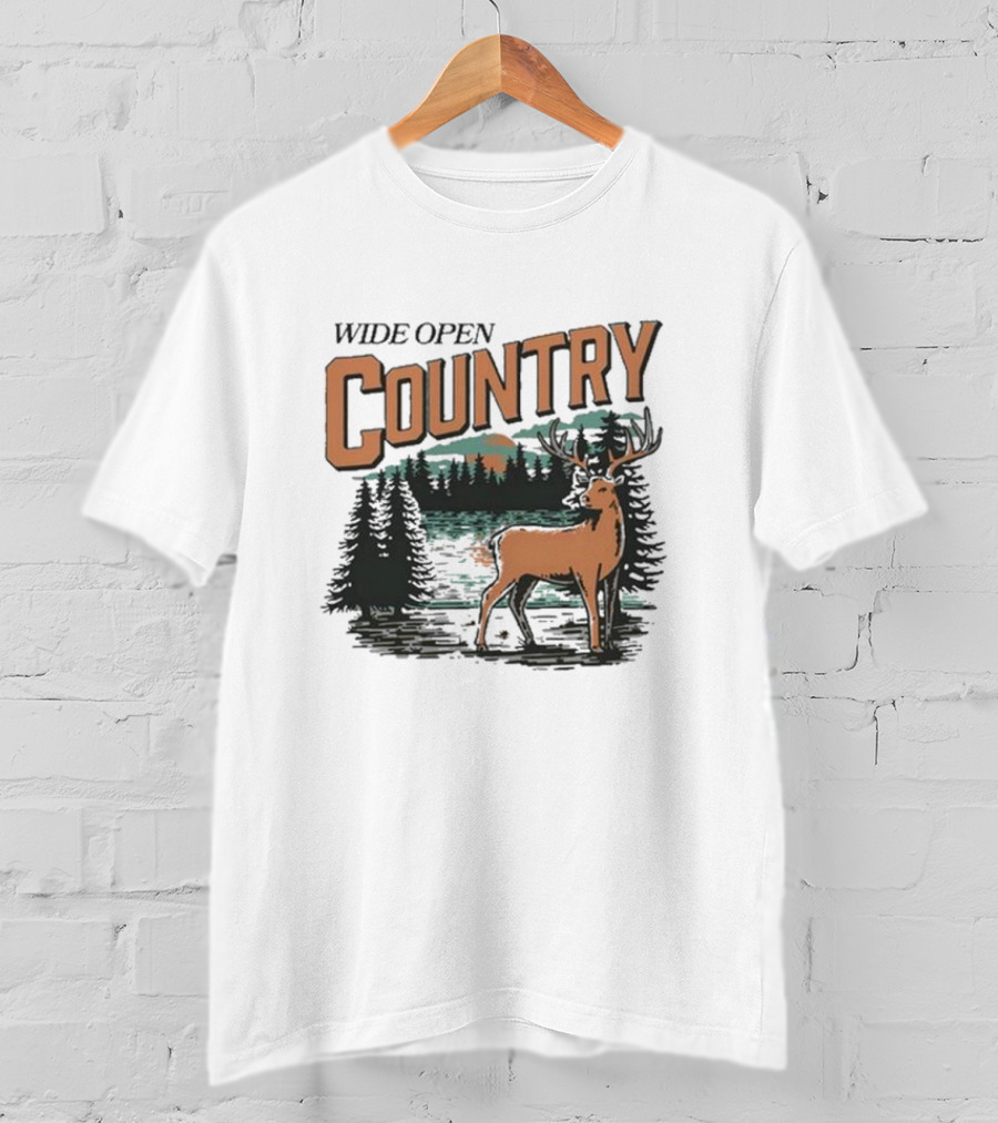 Wide Open Country Deer Scenic Wilderness T-Shirt