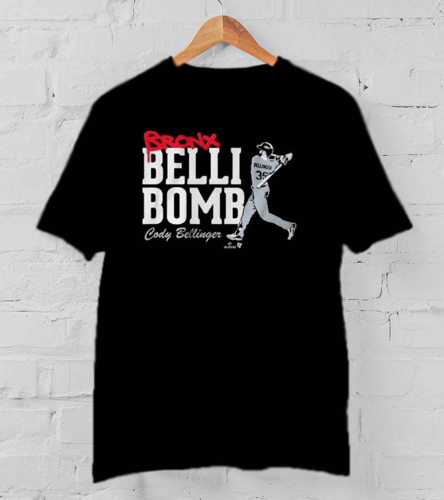 Cody Bellinger Bronx Belli-Bomb Baseball Swing T-Shirt