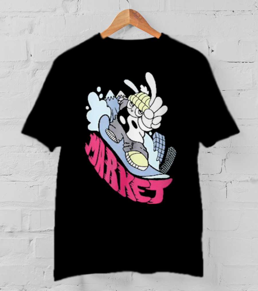 Shibuya Shred Market Snowboarding Rabbit Cartoon T-Shirt