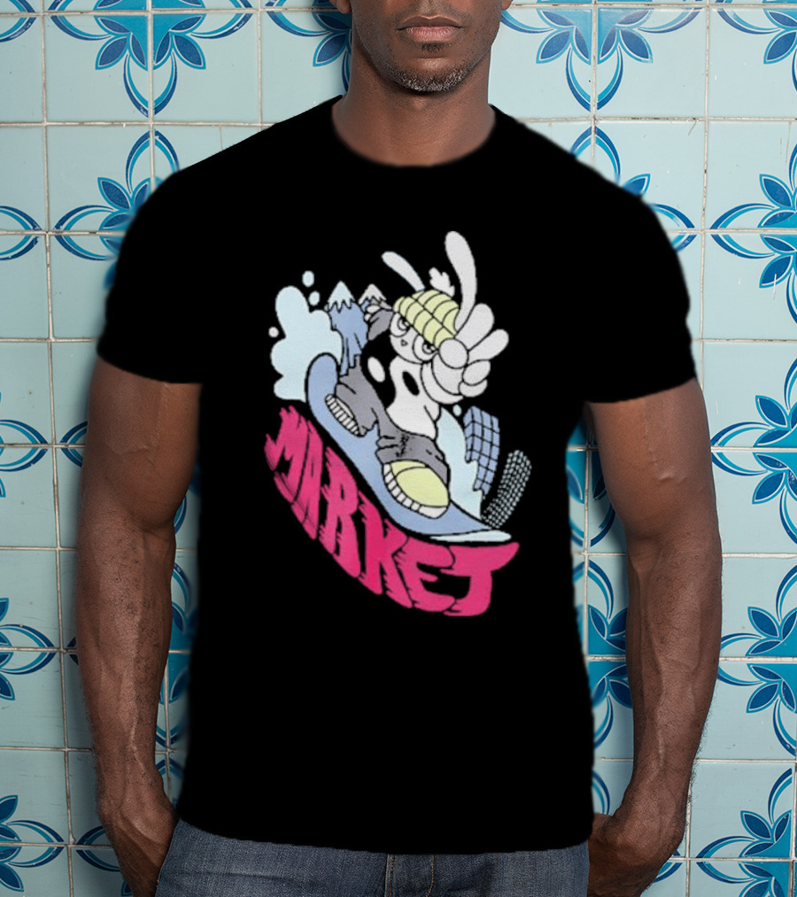 Shibuya Shred Market Snowboarding Rabbit Cartoon T-Shirt