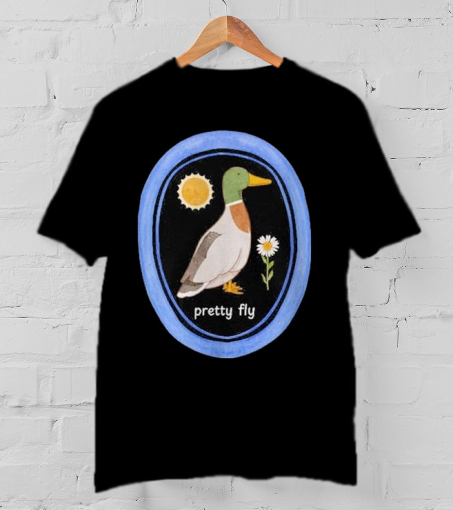 Pretty Fly Duck With Sun And Daisy Oval T-Shirt