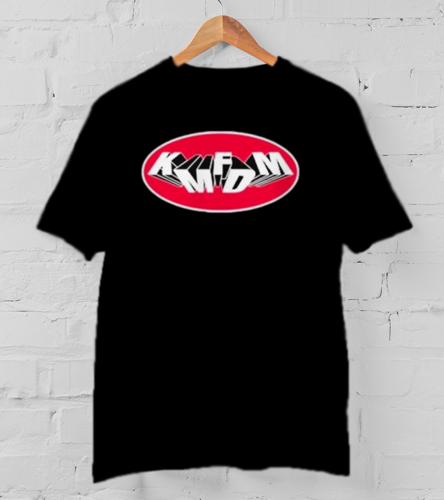 KMFDM Red Oval Tumbling Logo Kaguya’s Top Gal T-Shirt