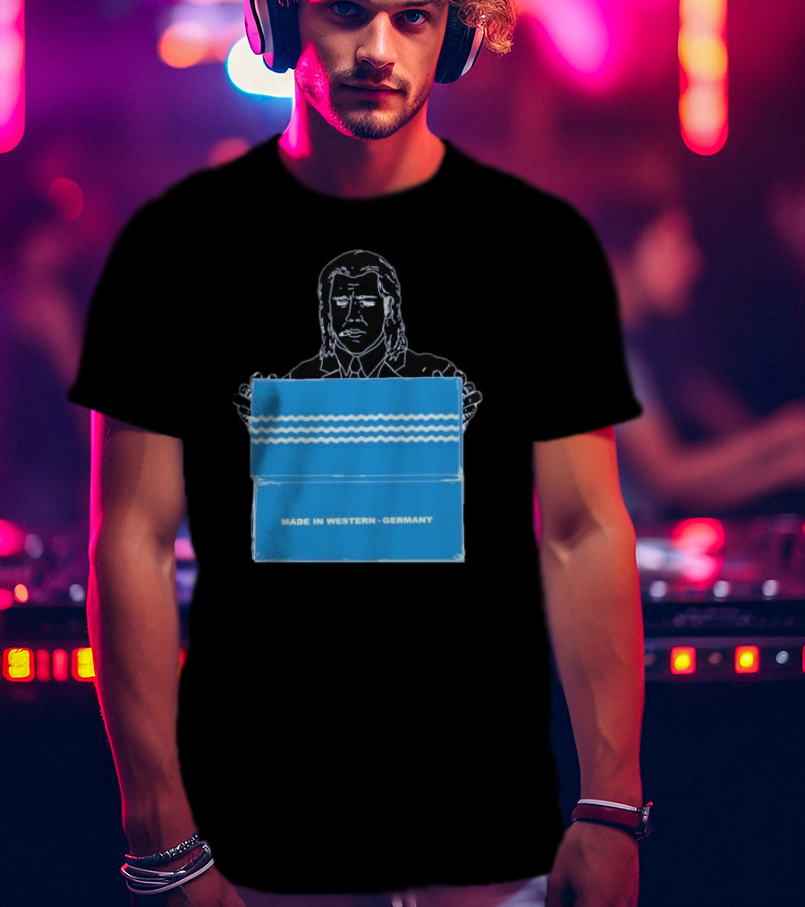 Made In Western Germany Pulp Fiction Blue Box Holder T-Shirt