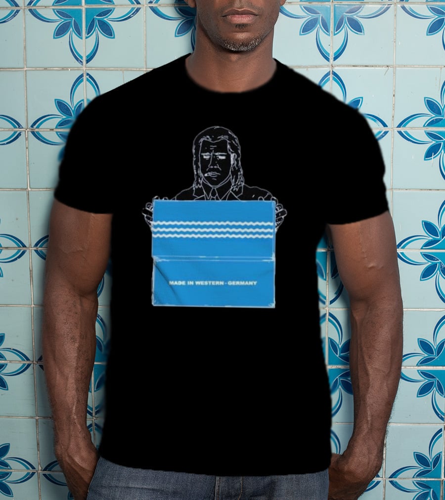 Made In Western Germany Pulp Fiction Blue Box Holder T-Shirt