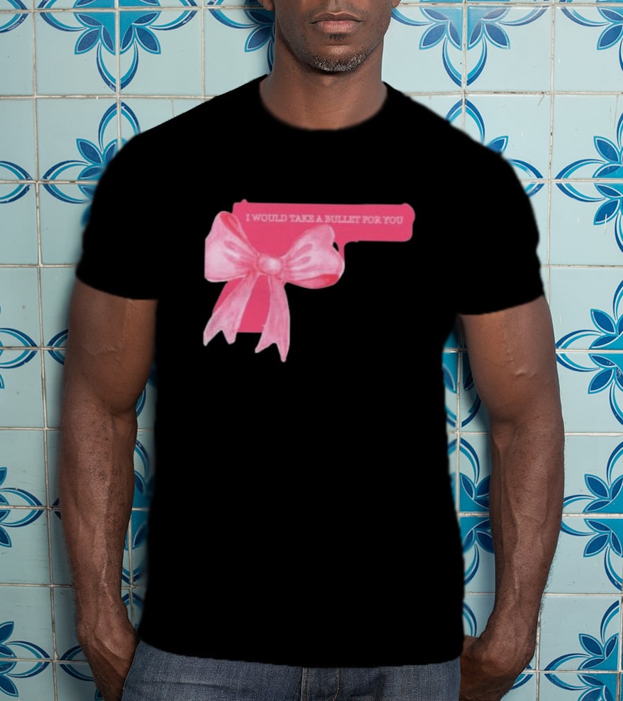 Madison Beer Type Merch Pink Gun Bow I Would Take A Bullet For You T-Shirt