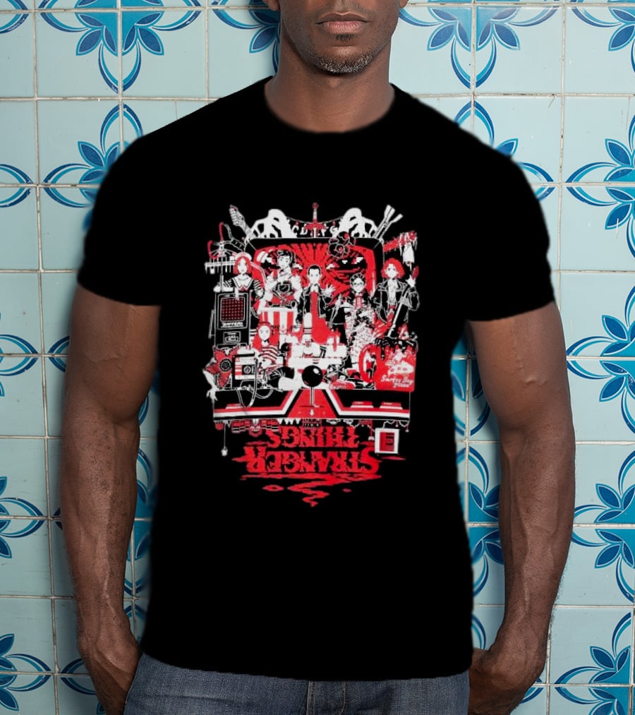 Stranger Things Stranger Things Yusuke Nakamura Characters Collage T-Shirt