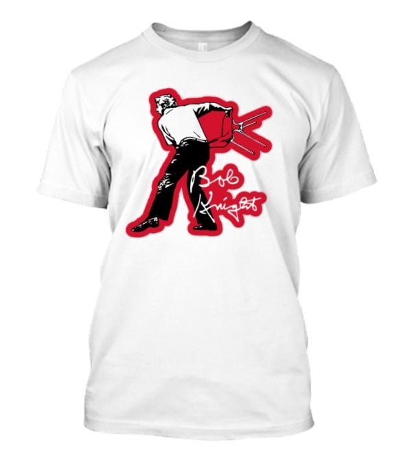 Bob Knight Throwing Chair Basketball Iconic Moment T-Shirt