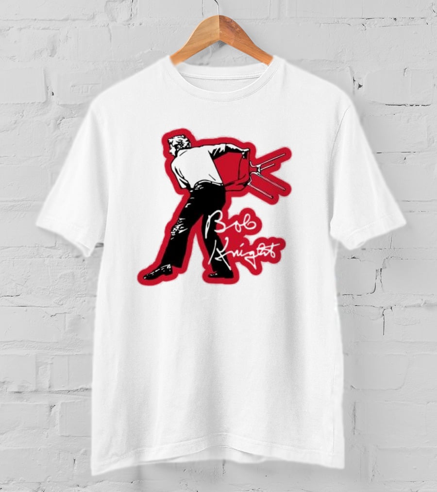 Bob Knight Throwing Chair Basketball Iconic Moment T-Shirt