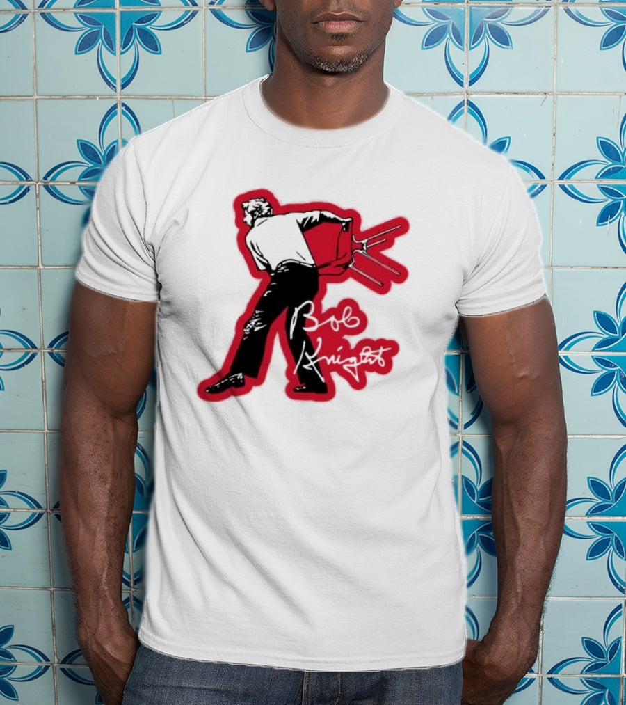 Bob Knight Throwing Chair Basketball Iconic Moment T-Shirt