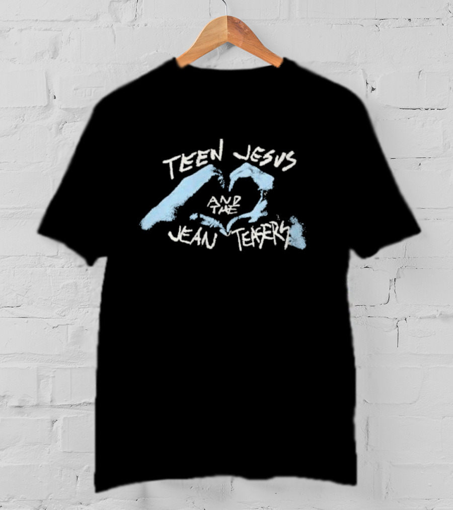 Teen Jesus And The Jean Teasers Blue Heart Gesture T-Shirt
