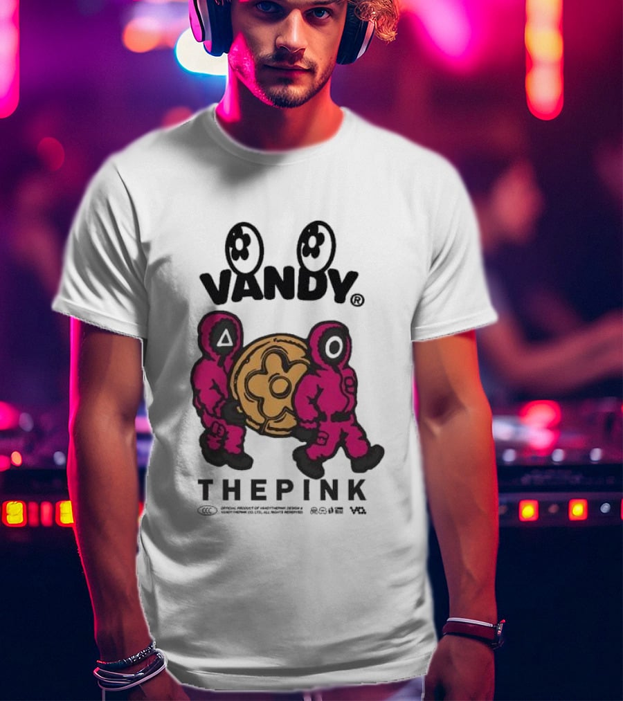 Squid Game X Vandythepink Soldiers Vandy The Pink Collaboration Featuring Iconic Candy T-Shirt