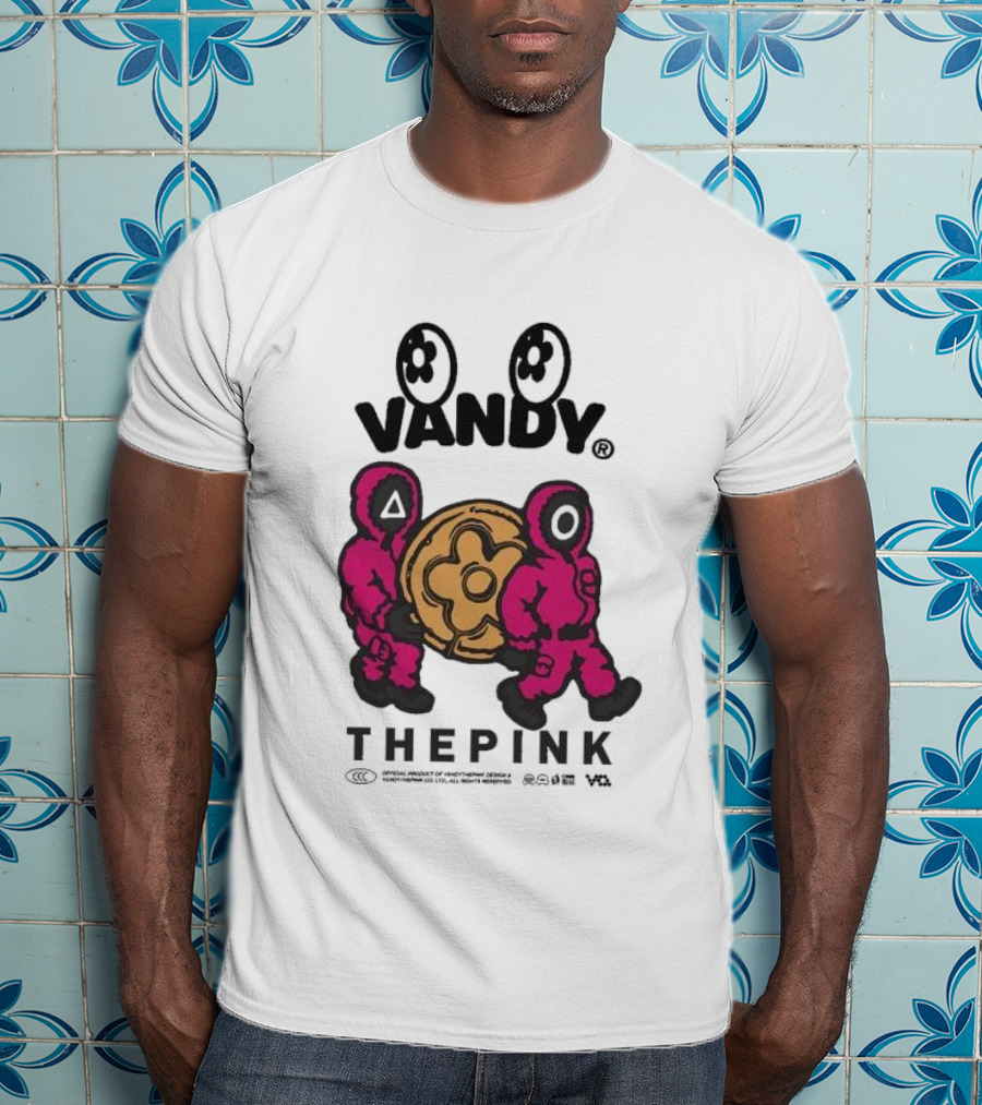Squid Game X Vandythepink Soldiers Vandy The Pink Collaboration Featuring Iconic Candy T-Shirt