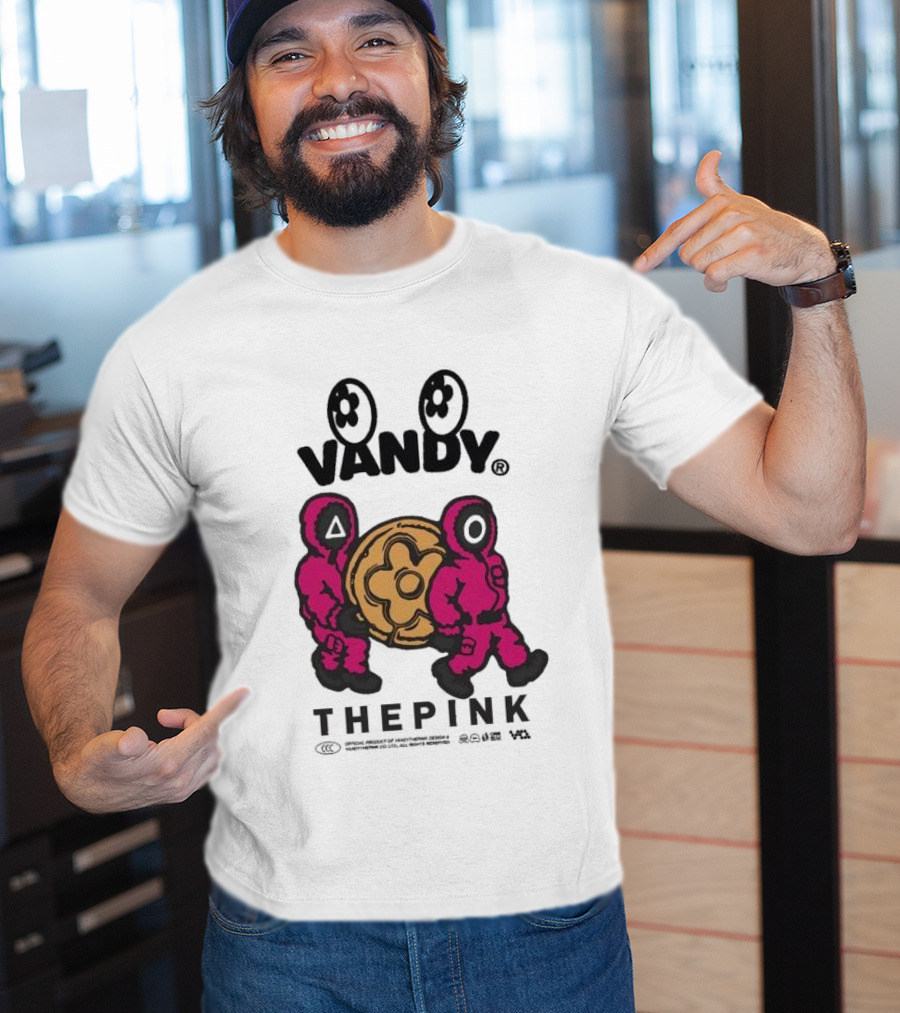 Squid Game X Vandythepink Soldiers Vandy The Pink Collaboration Featuring Iconic Candy T-Shirt