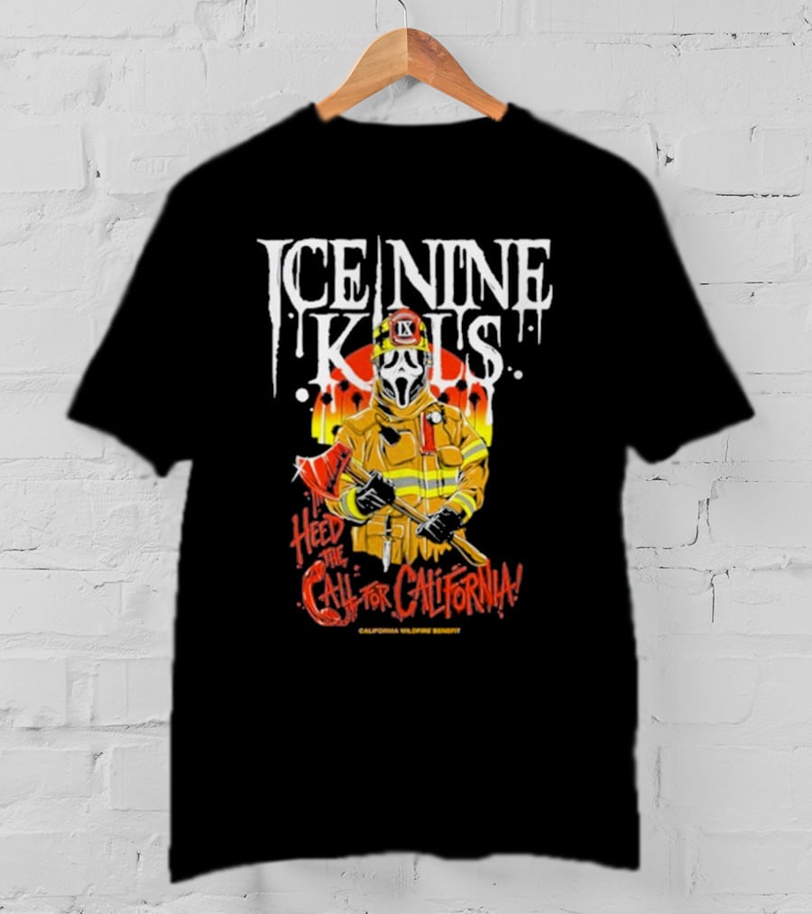 Ice Nine Kills Heed The Call For California Wildfire Benefit Scary Firefighter T-Shirt