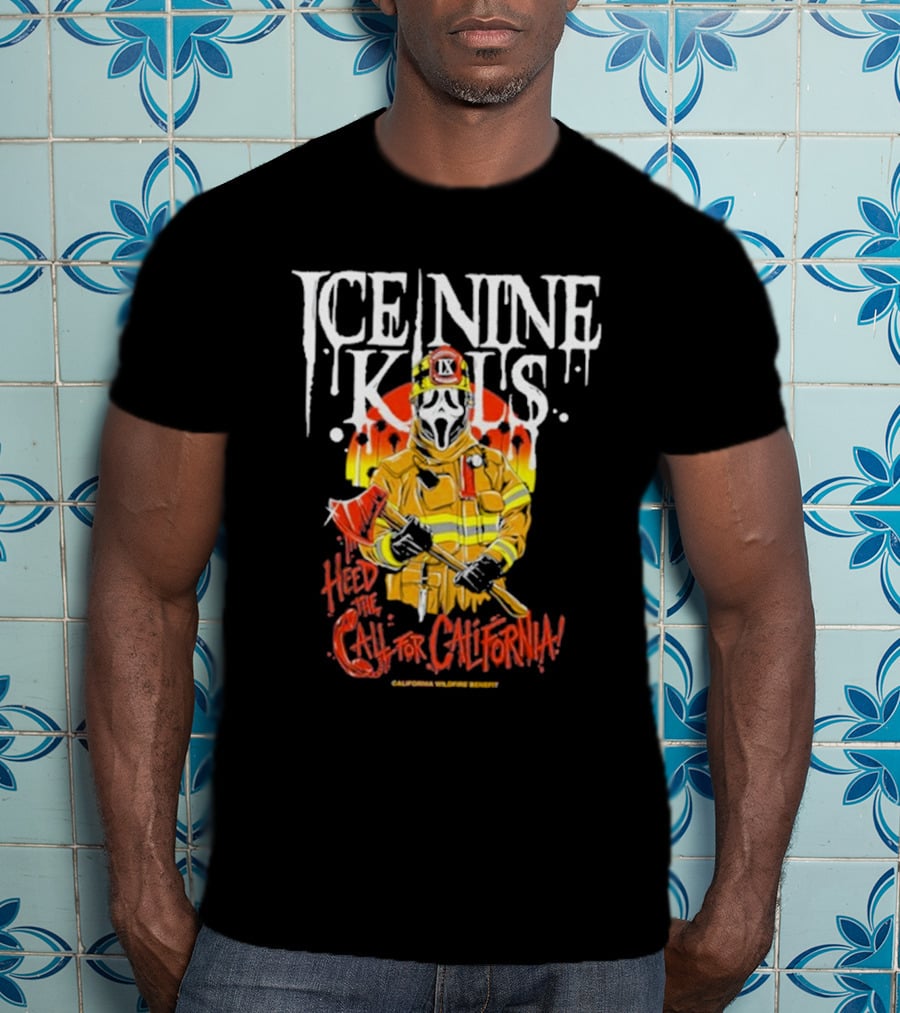 Ice Nine Kills Heed The Call For California Wildfire Benefit Scary Firefighter T-Shirt