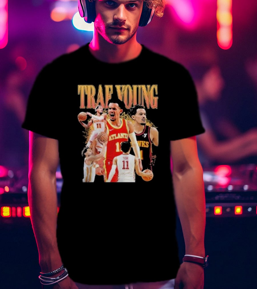 Trae Young Atlanta Hawks Basketball Collage T-Shirt