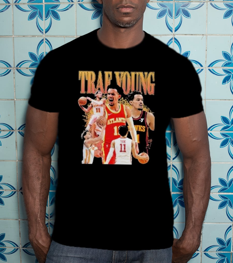 Trae Young Atlanta Hawks Basketball Collage T-Shirt