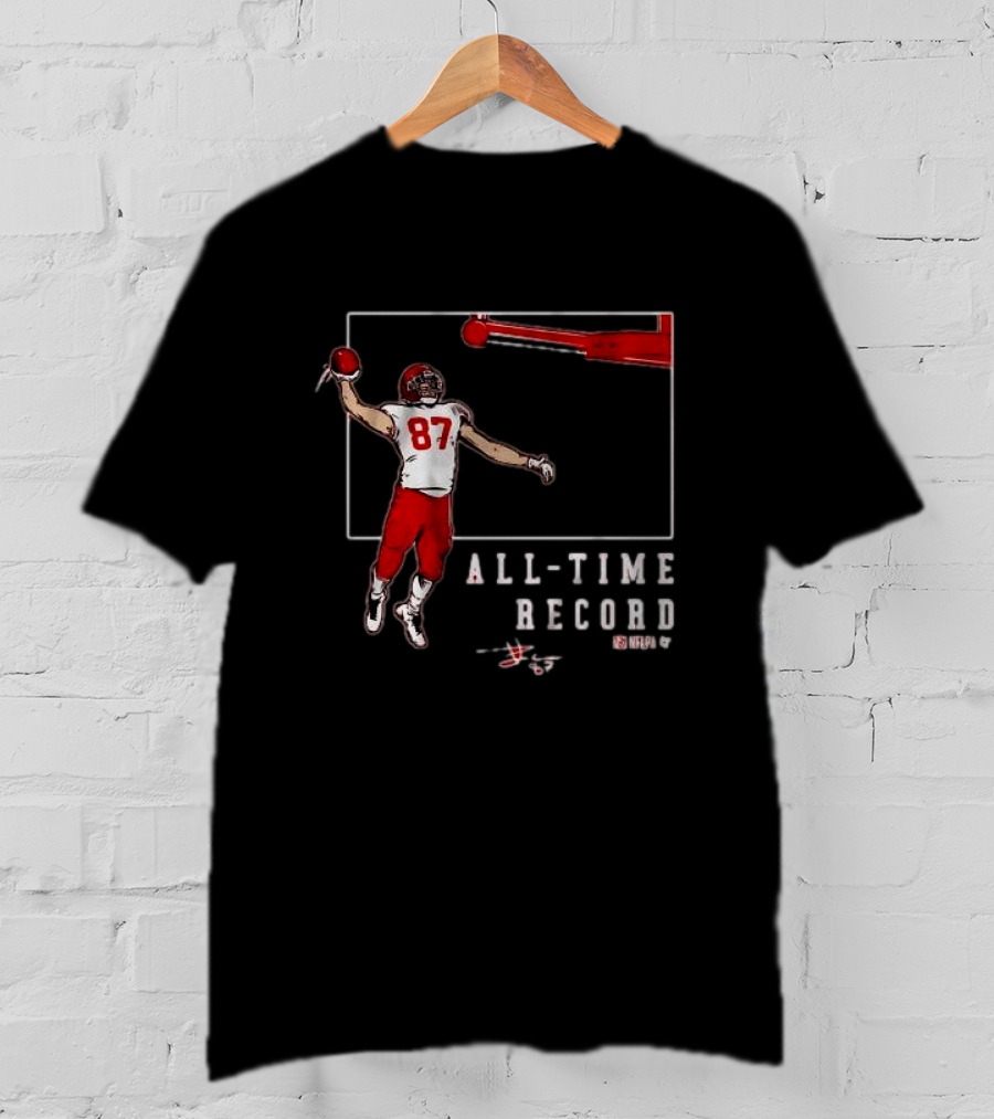 Travis Kelce 87 All-Time Record Touchdown NFL Football T-Shirt