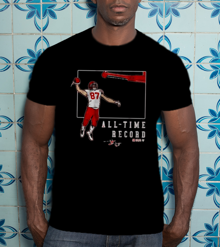 Travis Kelce 87 All-Time Record Touchdown NFL Football T-Shirt