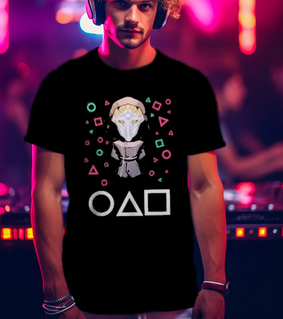 Viktor Arcane Squid Game Front Man Mask Symbols T-Shirt
