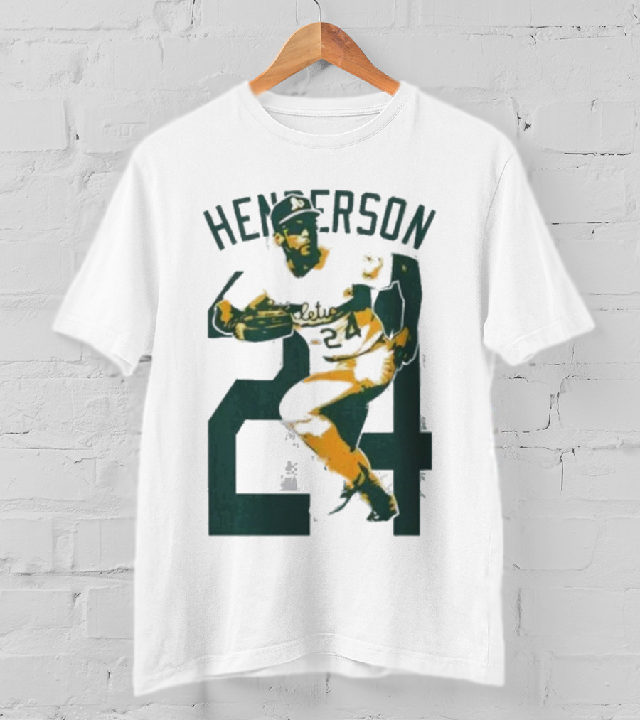Athletics Forever Rickey Henderson 24 Thank You For Memories T-Shirt