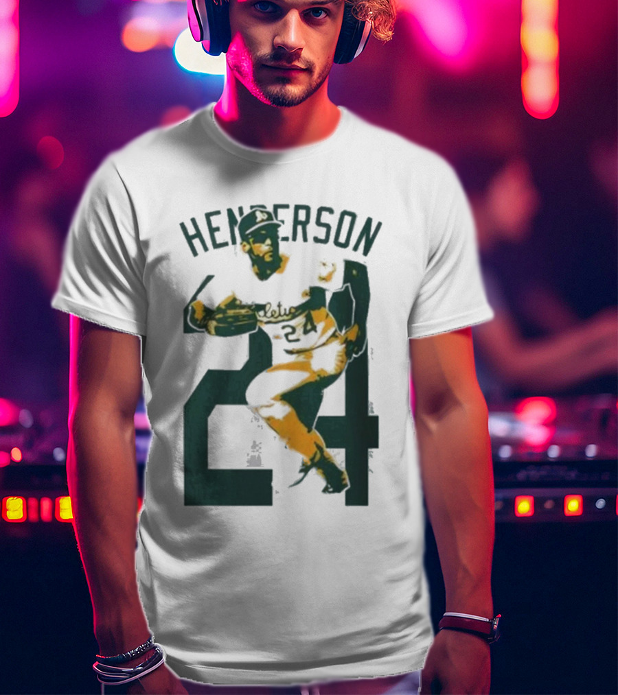 Athletics Forever Rickey Henderson 24 Thank You For Memories T-Shirt