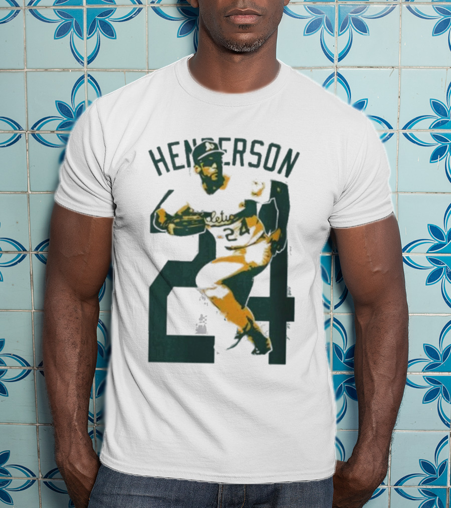 Athletics Forever Rickey Henderson 24 Thank You For Memories T-Shirt