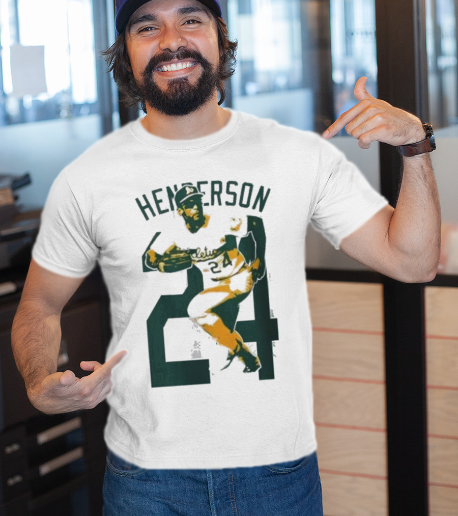 Athletics Forever Rickey Henderson 24 Thank You For Memories T-Shirt
