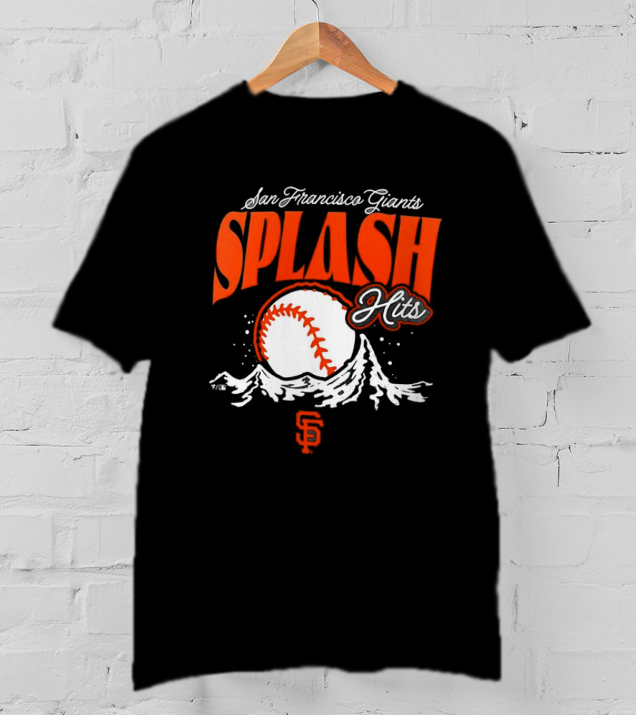 San Francisco Giants Splash Hits Baseball Waves And Number 9 T-Shirt
