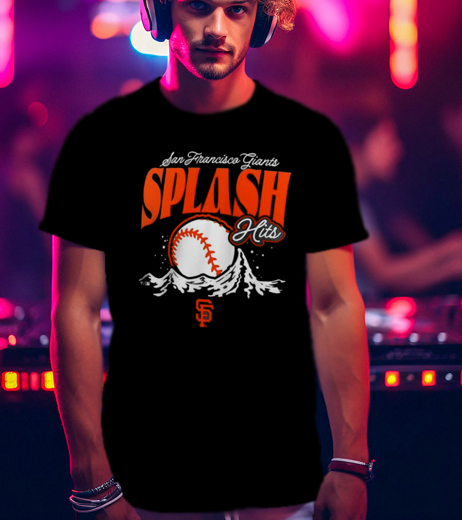 San Francisco Giants Splash Hits Baseball Waves And Number 9 T-Shirt