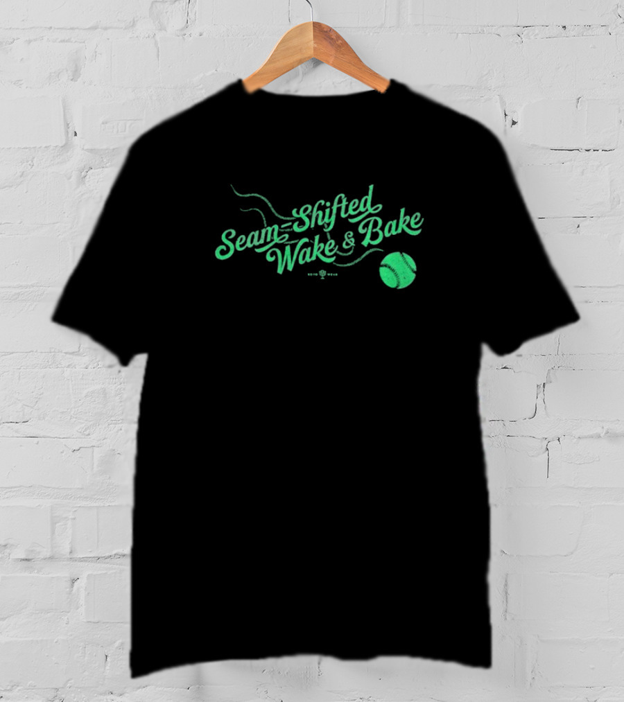 Seam-Shifted Wake And Bake Baseball Concept T-Shirt