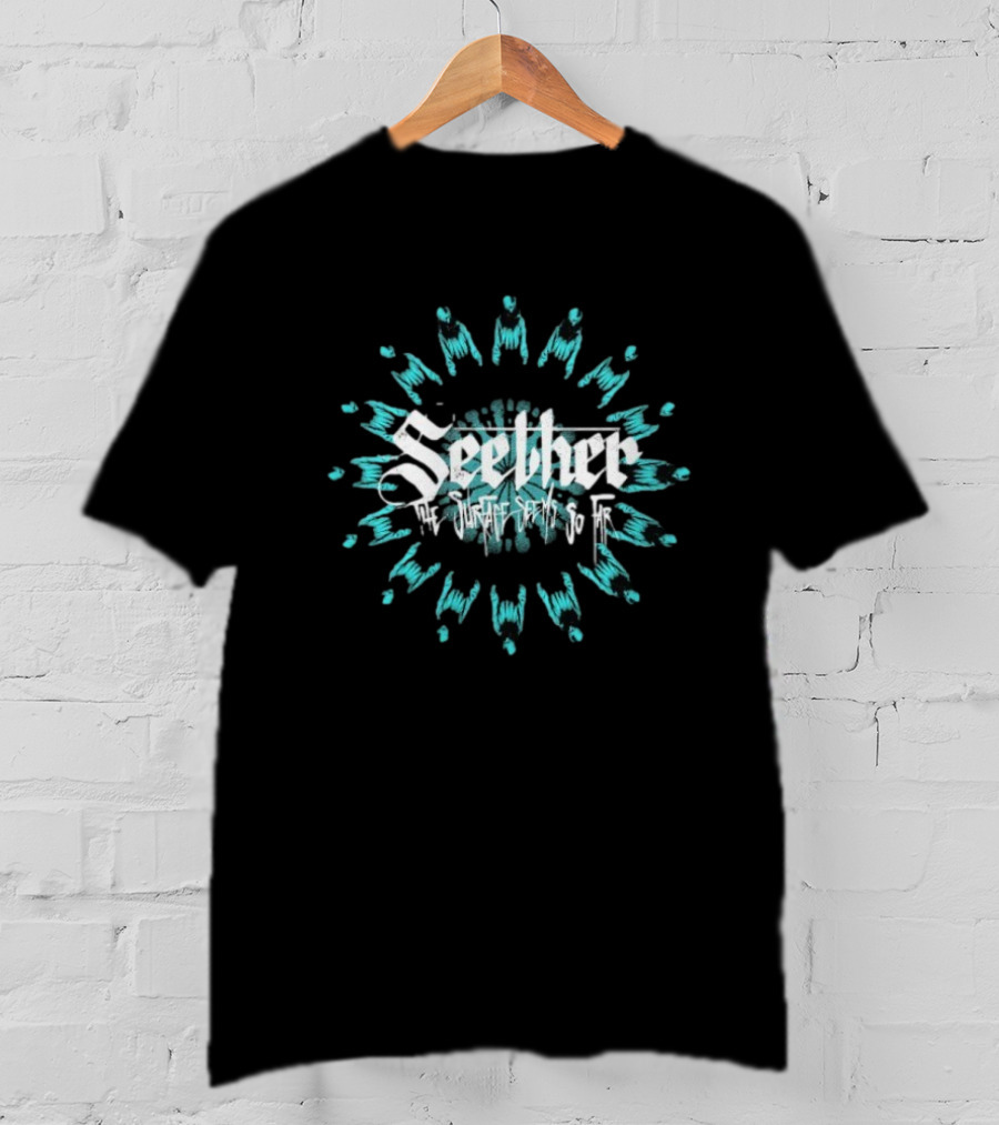 Seether The Surface Seems So Far Circle Blue And White Motif T-Shirt