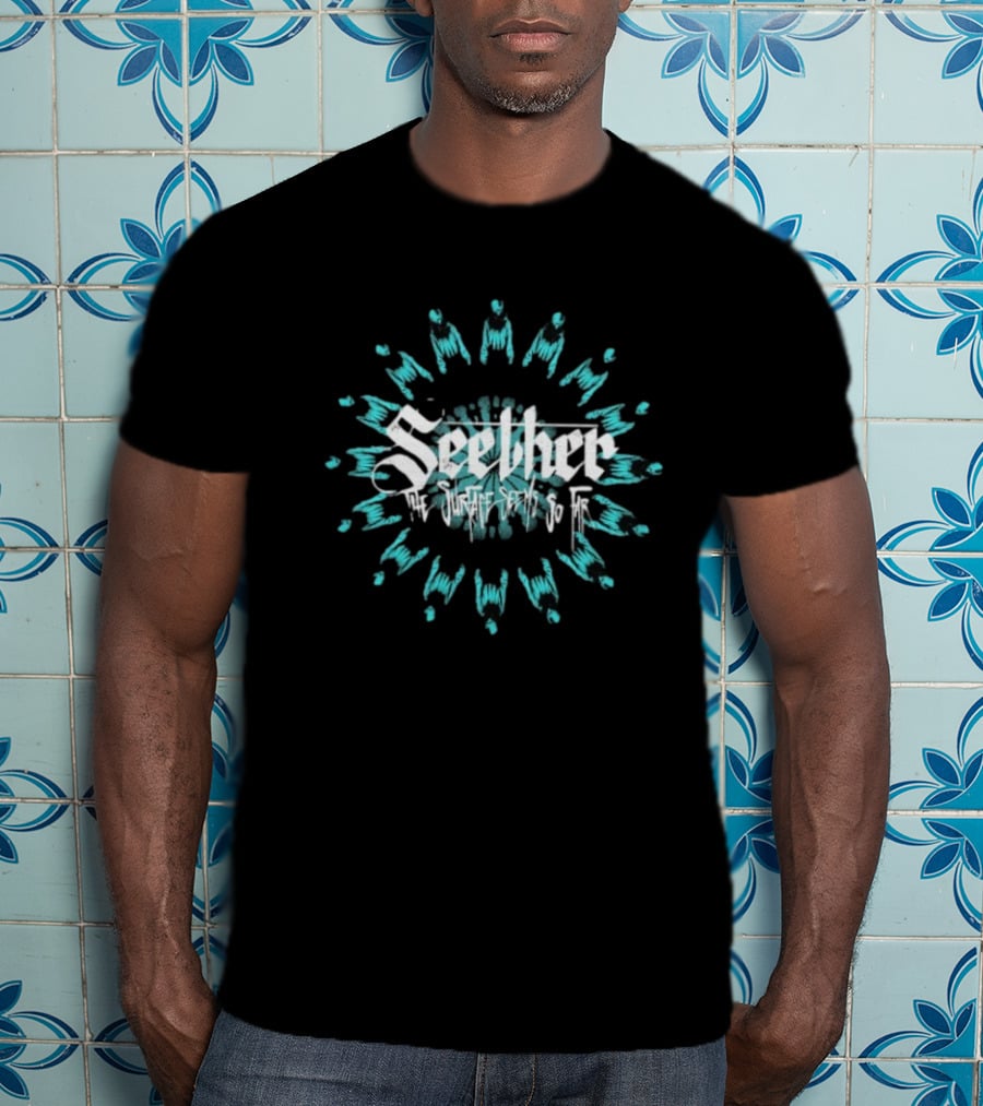 Seether The Surface Seems So Far Circle Blue And White Motif T-Shirt