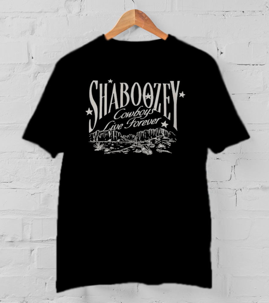 Shaboozey Cowboys Live Forever Western Mountains Scene T-Shirt