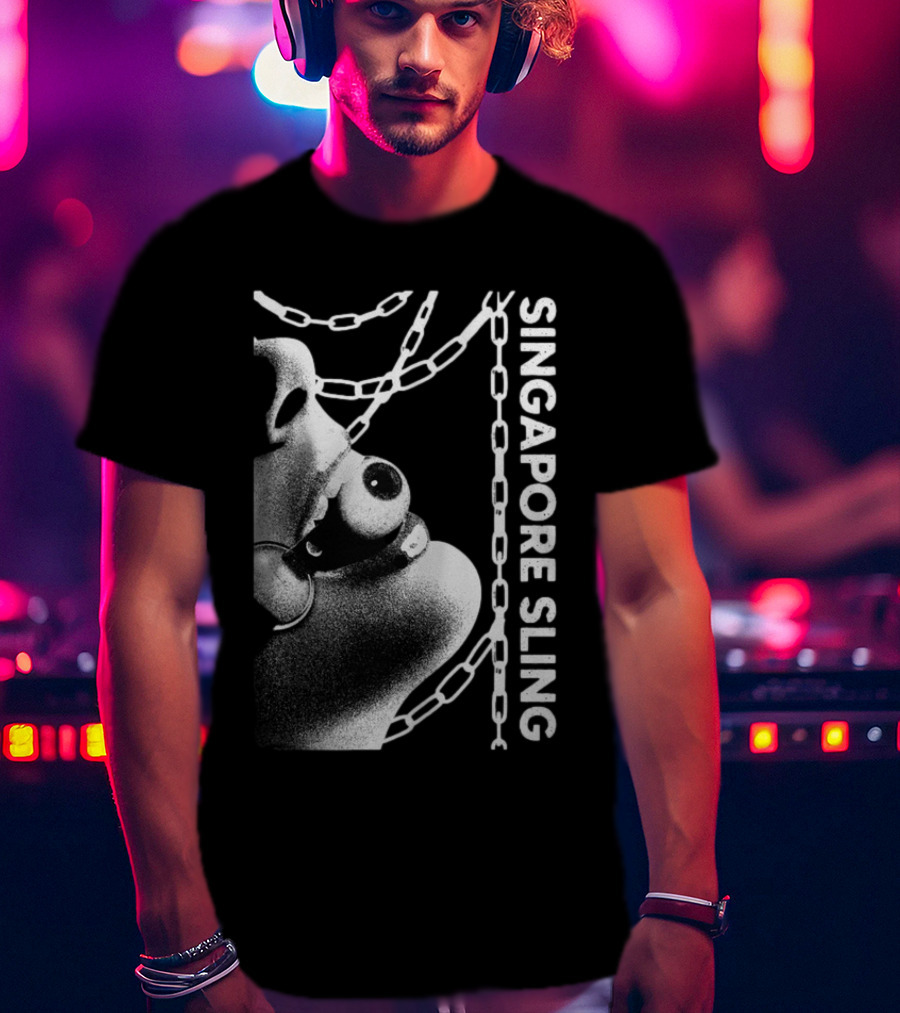 SINGAPORE SLING Mask Chains Artwork T-Shirt