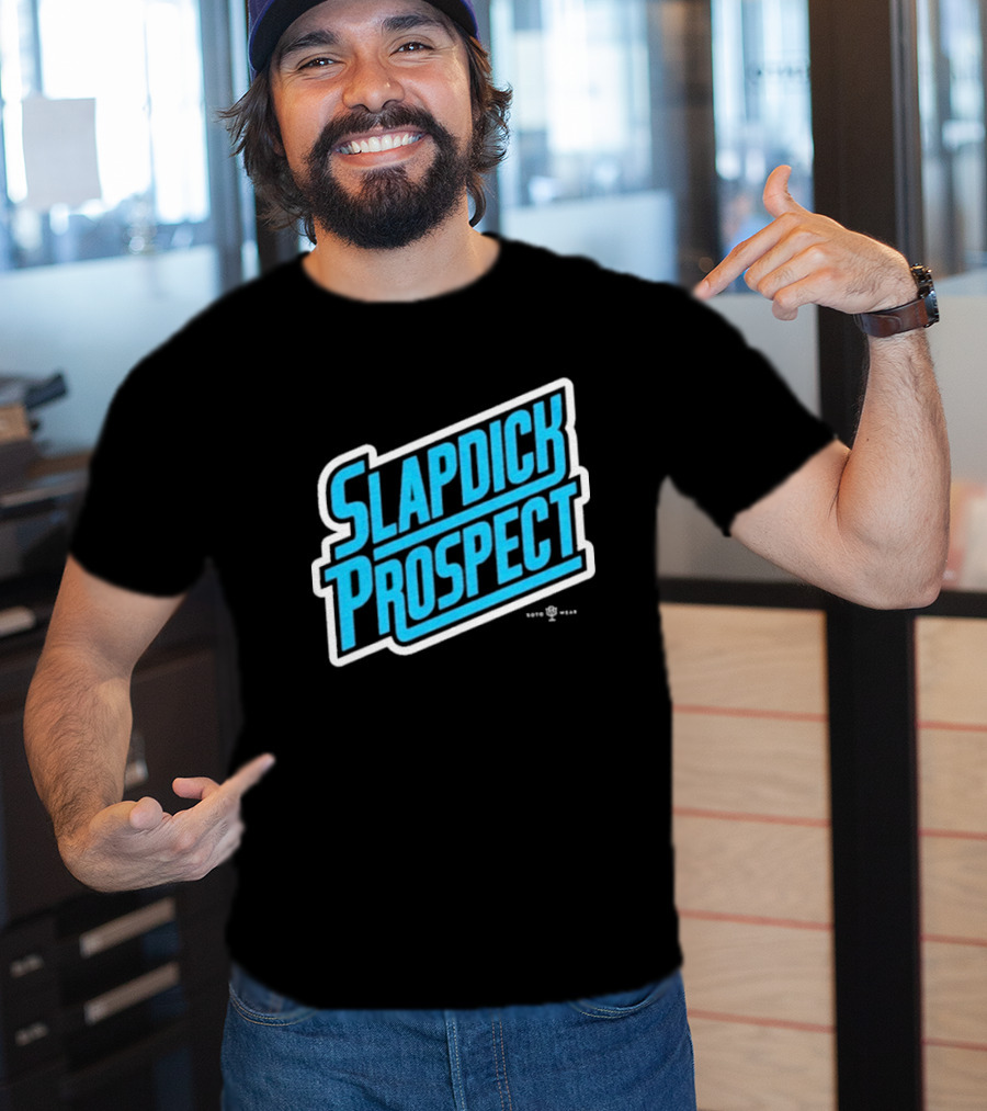 Slapdick Prospect Blue Bold Text T-Shirt
