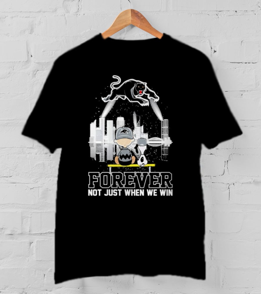 Snoopy Charlie Brown Peanuts Penrith Panthers Forever Skyline Not Just When We Win T-Shirt