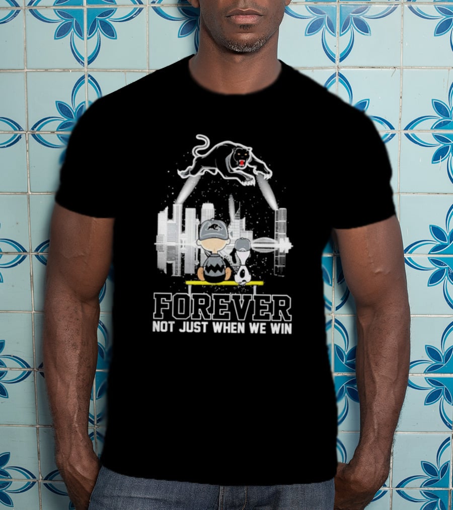 Snoopy Charlie Brown Peanuts Penrith Panthers Forever Skyline Not Just When We Win T-Shirt