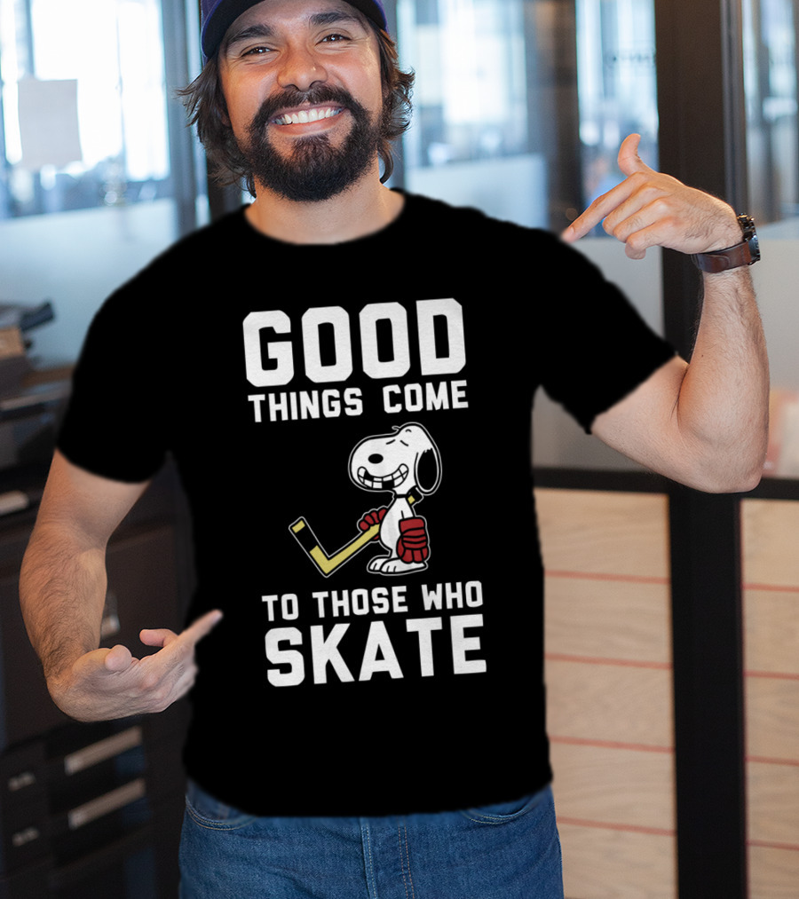 Snoopy Good Things Come To Those Who Skate Hockey T-Shirt