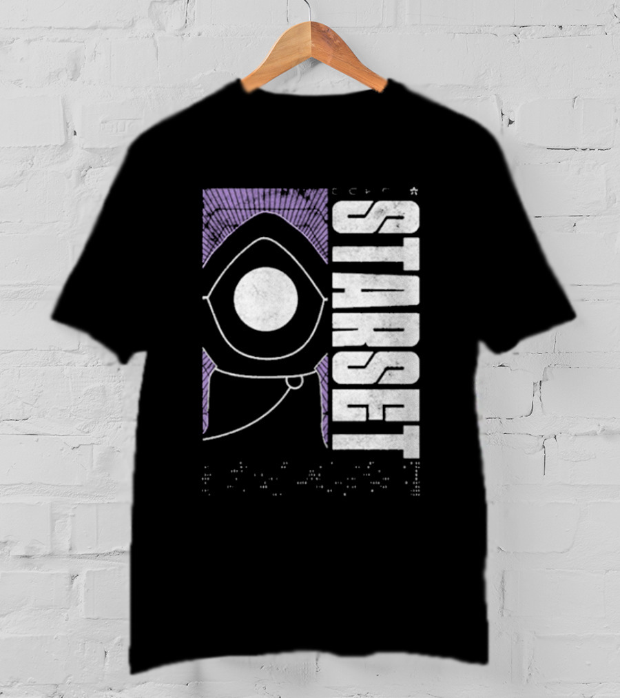 Starset Echo Purple Hooded Figure Bold White Text T-Shirt