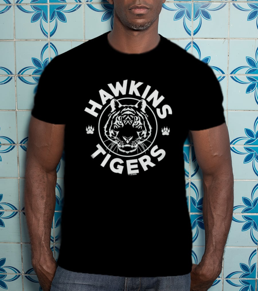 Hawkins Tigers Stranger Things Tiger Head Emblem T-Shirt