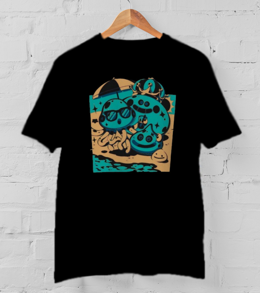 Summer Quest Beach Mushrooms Party Fun T-Shirt