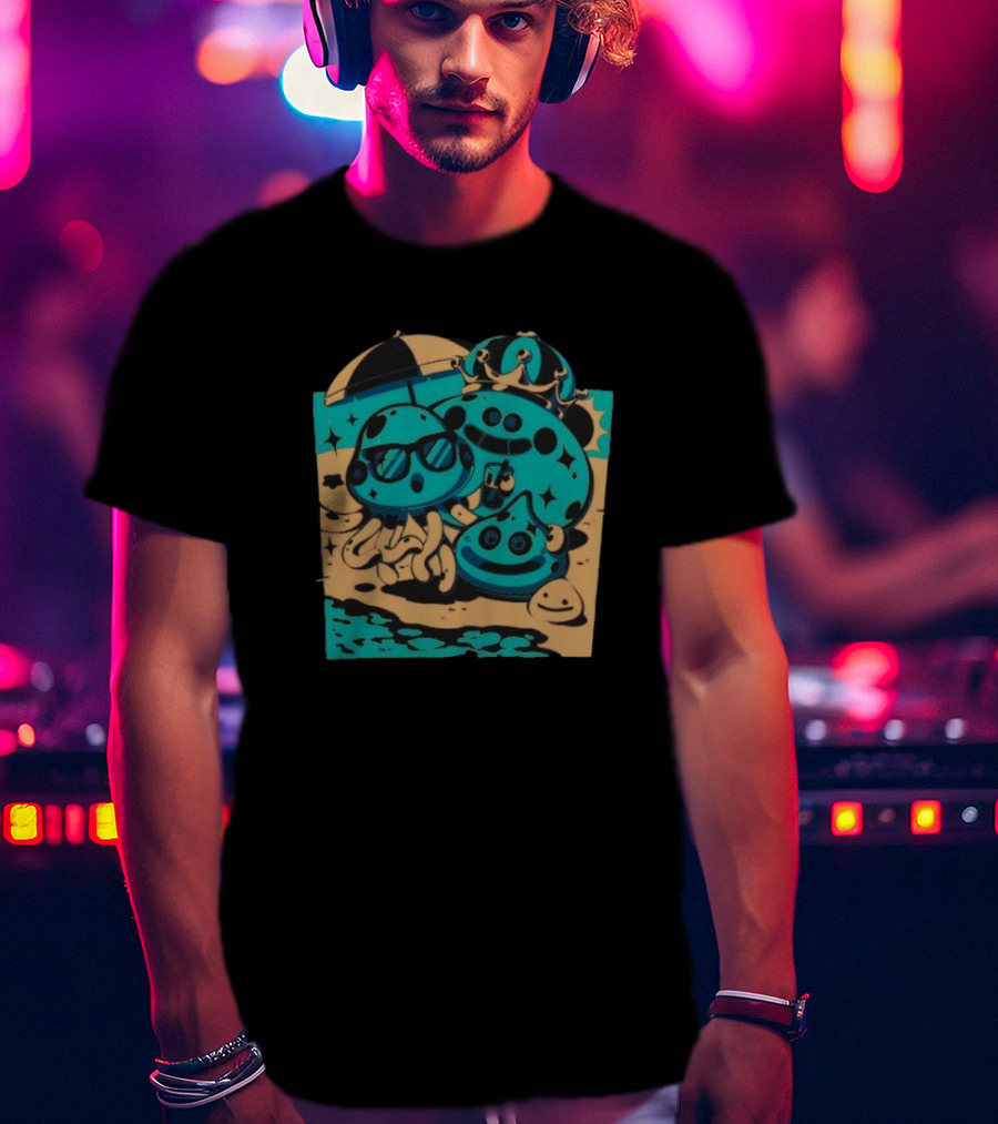 Summer Quest Beach Mushrooms Party Fun T-Shirt