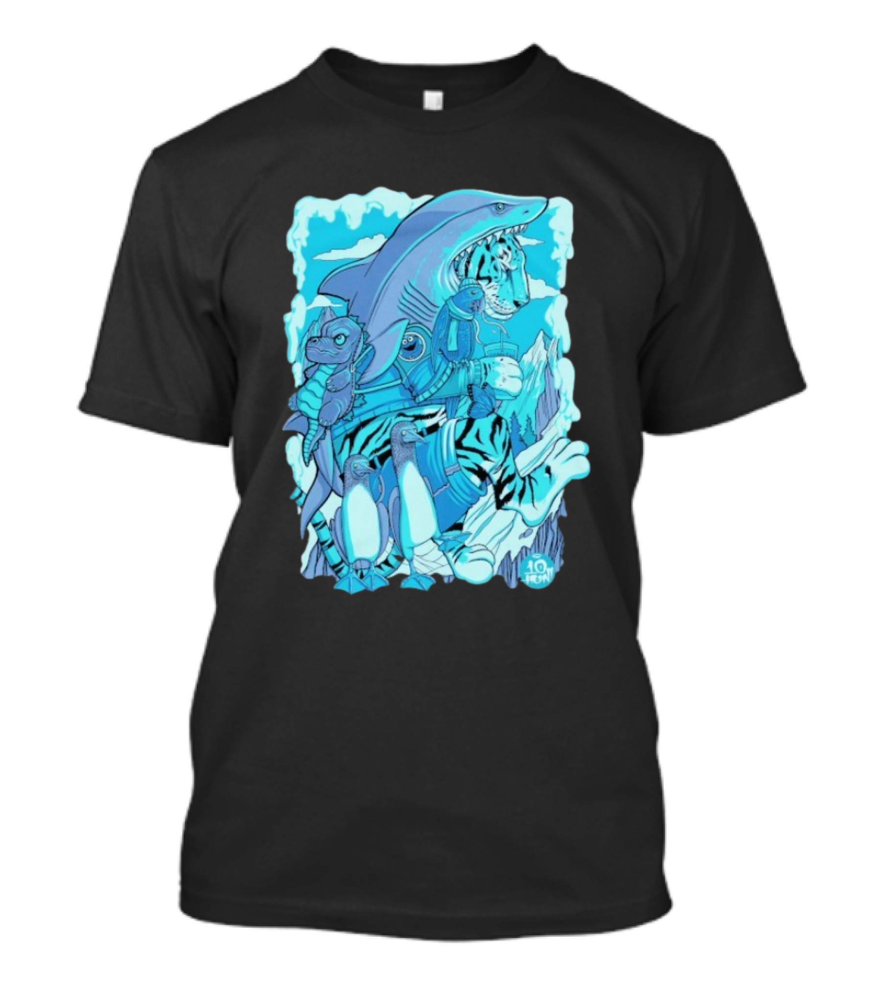 Ten Hundred Siberian Stroll Tiger Shark Creatures Penguins 10 Hun T-Shirt