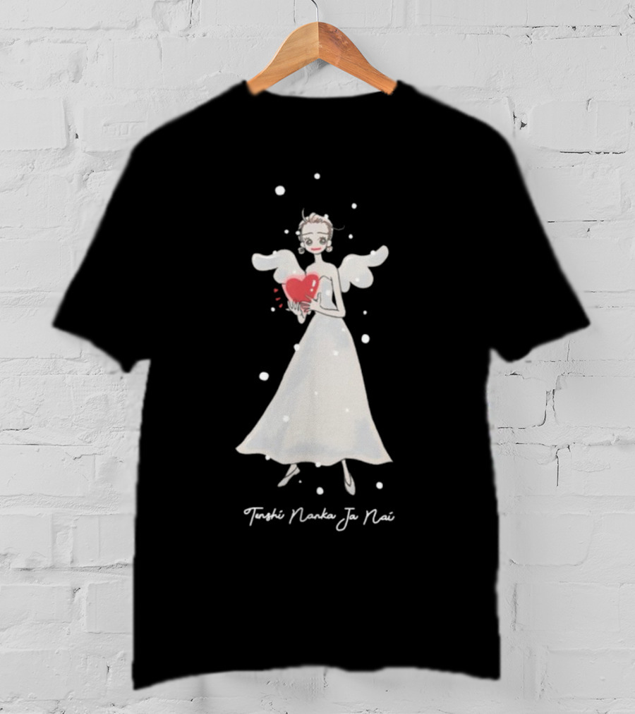 Tenshi Nanka Ja Nai Angel Illustration Holding Heart T-Shirt