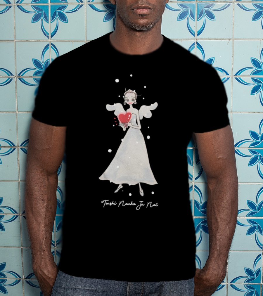 Tenshi Nanka Ja Nai Angel Illustration Holding Heart T-Shirt