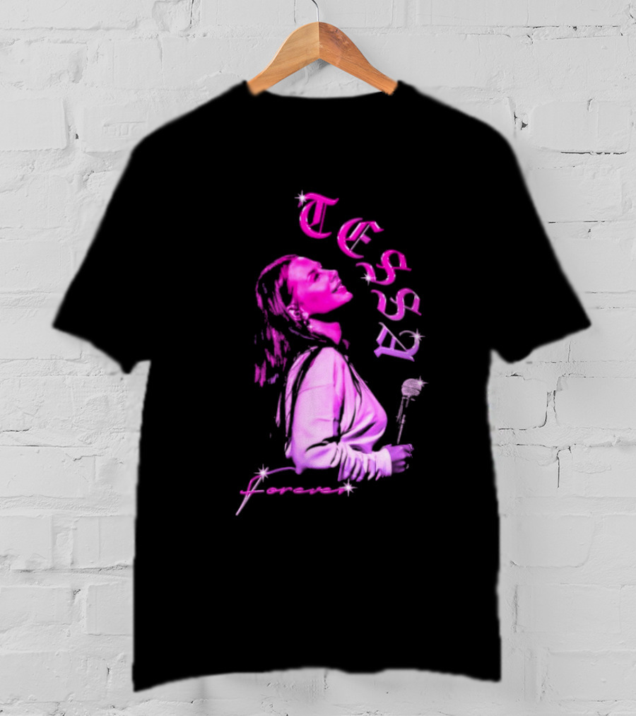 Tessa Forever Økologisk Pink Silhouette With Rose And Stars T-Shirt