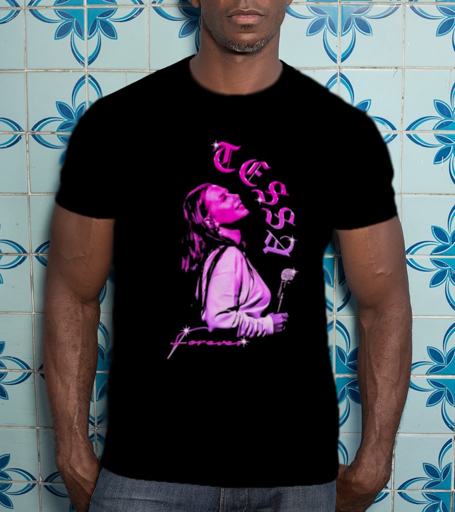 Tessa Forever Økologisk Pink Silhouette With Rose And Stars T-Shirt